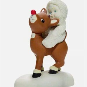 VINTAGE 1992 DEPARTMENT 56 SNOWBABIES "RUDOLPH LIGHTS THE WAY" FIGURINE